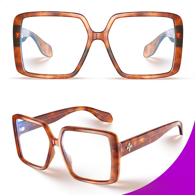 VISOONE Oversized TR90 Blue Light Blocking Glasses Fashion Accessories Non Prescription for Women Harvard - Image 5